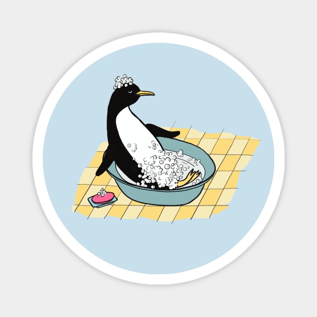 Penguin Bathtime Magnet by Das Brooklyn